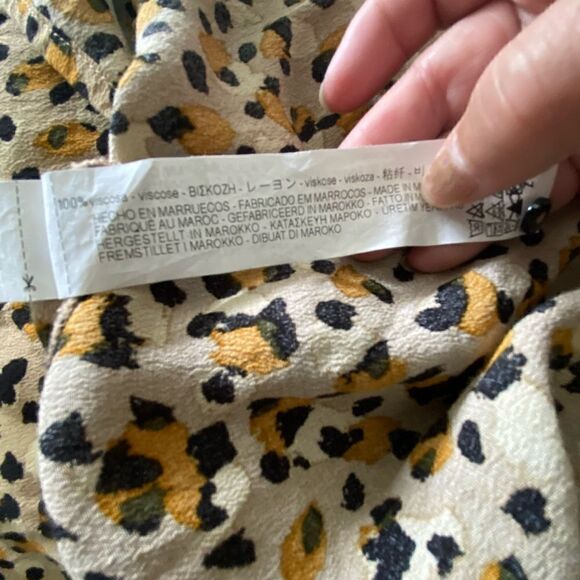 Zara Animal Print Button Down Blouse S - Picture 7 of 8